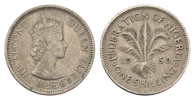 Нигерия 1 шиллинг 1959 KM 5 медно-никель 202-1212