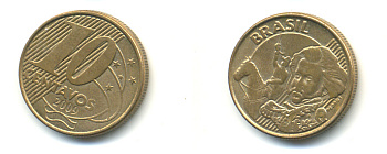 БРАЗИЛИЯ 10 СЕНТАВО 2009 KM 649.3 сталь плакированная латунью 176-732