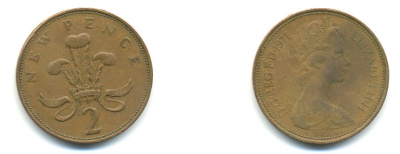 Великобритания 2 пенса 1971 Елизавета II (1952-2022) KM 916, Spink 4235 (C1) бронза 59-1341