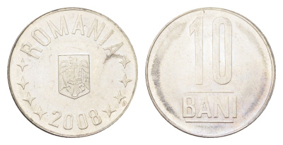 Румыния 10 бань (бани) 2008 KM 191 сталь плакированная никелем UNC 4705-766