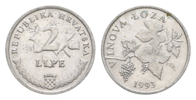 Хорватия 2 липы 1993 нечетный год KM 4 алюминий 3457-1257