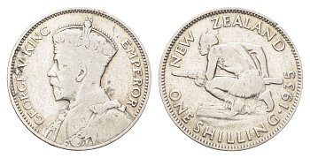 Новая Зеландия 1 шиллинг 1935 Георг V (1910-1936) KM 3 серебро 4660-1016
