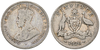 Австралия 6 пенсов 1926 Георг V (1910-1936) KM 25 серебро 4396-1169