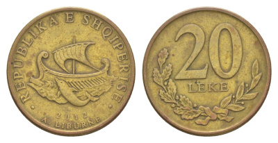 Албания 20 леков 2012 KM 78a сталь плакированная латунью 4383-116