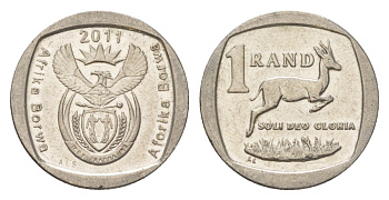 ЮАР 1 ранд 2011 KM 504 медь плакированная никелем 4627-553
