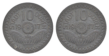 Дюрен 10 пфеннигов 1917 Funck 105.4, Men05 5807.5, Men18 7249.5 цинк 4654-915