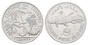 Коморские острова (Коморы) 5 франков 1992 KM 15 алюминий UNC 4672-843