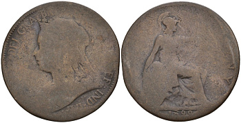 Великобритания 1/2 пенни 1899 Виктория (1837-1901) KM 789, Spink 3962 бронза 4143-636