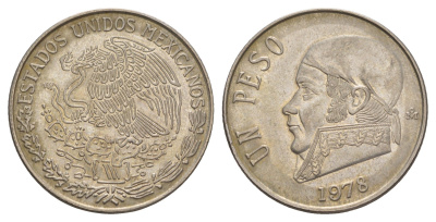 Мексика 1 песо 1978 Хосе Мария Морелос KM 460 медно-никель 4656-1222