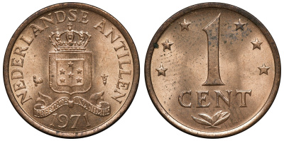 Нидерландские Антилы 1 цент 1971 Юлиана (1948-1980) KM 8 бронза UNC 4118-432