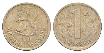 Финляндия 1 марка 1981 KM 49a медно-никель 4525-1144