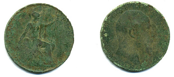 Великобритания 1 пенни 1907 Эдуард VII (1901-1910) KM 794.2, Spink 3990 бронза 47-644