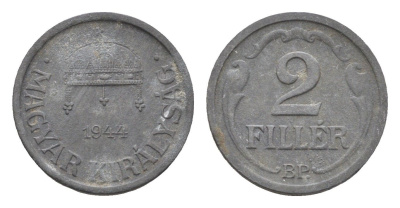 Венгрия 2 филлера 1944 BP KM 519 цинк 4664-914