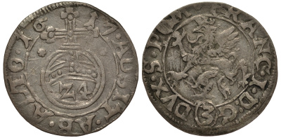 КОШЛИН, ПОМЕРАНИЯ 1/24 ТАЛЕРА 1617 ГЕРЦОГ ФРАНЦ (1602-1618), ВЕС 1,32 ГР. серебро 1516-823