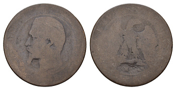 Франция 10 сантимов 1852-1865 Наполеон III (1852-1870) бронза 4389-935