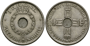 Норвегия 1 крона 1950 Хокон VII (1905 - 1957) KM 385 медно-никель 4582-616