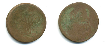 РОССИЯ 1 КОПЕЙКА 1757 медь 61-113