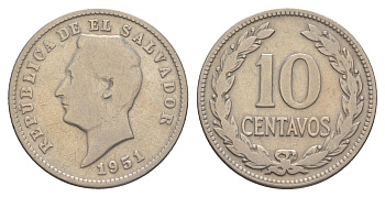 Сальвадор 10 сентаво 1951 KM 130 медно-никель 4642-744