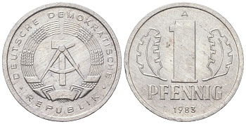 ГДР 1 пфенниг 1983 A KM 8.2 алюминий aUNC 206-521