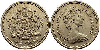 Великобритания 1 фунт 1983 Елизавета II (1952-2022) KM 933, Spink 4221 никель латунь 86-742