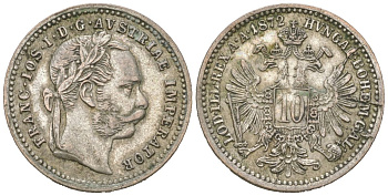 Австрия 10 крейцеров 1872 Франц Иосиф I (1848-1916) KM 2206 серебро 63-367
