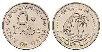 Катар 50 дирхамов 1998 KM 5 медно-никель UNC 34-632