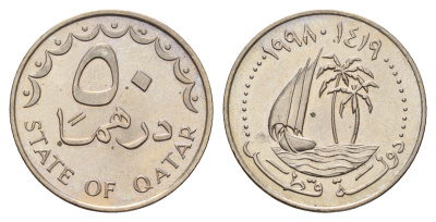 Катар 50 дирхамов 1998 KM 5 медно-никель UNC 34-632