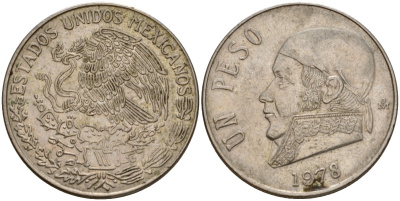 Мексика 1 песо 1978 Хосе Мария Морелос KM 460 медно-никель 4599-1224