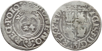 ПОЛЬША 1/24 ТАЛЕРА 1621 СИГИЗМУНД III (1587-1632) KM 41 серебро 3896-832