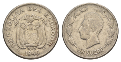 Эквадор 1 сукре 1946 KM 78.2 никель 4641-636