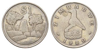 Зимбабве 1 доллар 1980 KM 8 медно-никель 95-523
