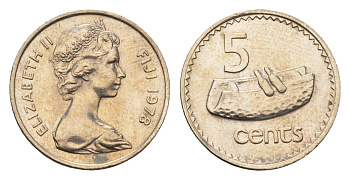 Фиджи 5 центов 1978 KM 29 медно-никель UNC 4687-1152