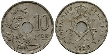 Бельгия 10 сантимов 1926 Belgie KM 86 медно-никель 3336-1141