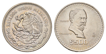 Мексика 500 песо 1989 KM 529 медно-никель UNC 4661-1242