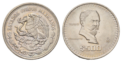 Мексика 500 песо 1989 KM 529 медно-никель UNC 4661-1242