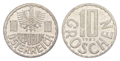 Австрия 10 грошей 1983 KM 2878 алюминий 4632-541