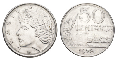 Бразилия 50 сентаво 1978 KM 580b нержавеющая сталь UNC 4642-1134