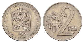 Чехословакия 2 кроны 1982 KM 75 медно-никель 3336-1125