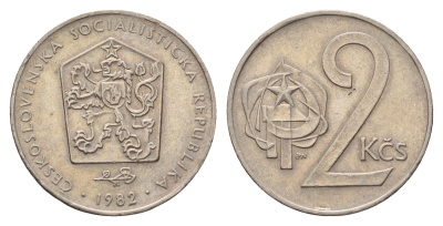 Чехословакия 2 кроны 1982 KM 75 медно-никель 3336-1125