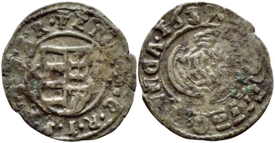 Венгрия 1 денар 1539 К-В, Фердинанд I (1526-1564), мадонна с младенцем серебро 3896-911