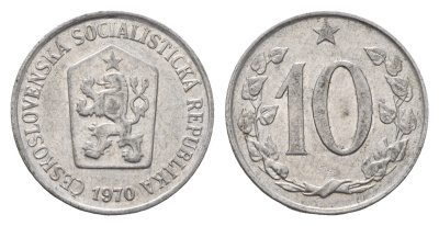 Чехословакия 10 геллеров 1970 KM 49.1 алюминий 192-123