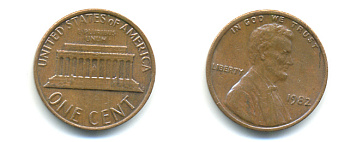 США 1 ЦЕНТ 1982 ЛИНКОЛЬН KM 201 медь цинк 86-135