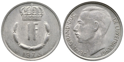 ЛЮКСЕМБУРГ 1 ФРАНК 1973 KM 55 медно-никель 53-564