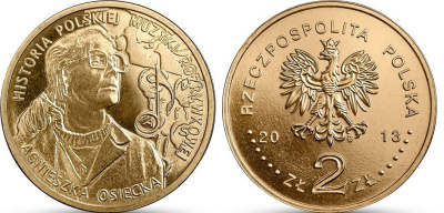 Польша 2 злотых 2013 MW, история польской музыки, Агнешка Осецкая KM 883 нордик UNC 4514-717