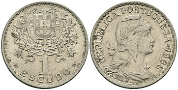 Португалия 1 эскудо 1968 KM 578 медно-никель 4148-422