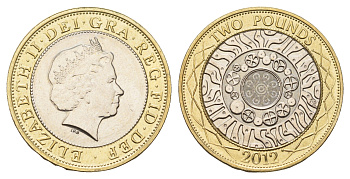 Великобритания 2 фунта 2012 Елизавета II (1952-2022) KM 994, Spink 4570 (K9) биметалл UNC 4111-1115