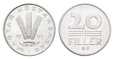 Венгрия 20 филлеров 1991 BP KM 676 алюминий 4664-1265