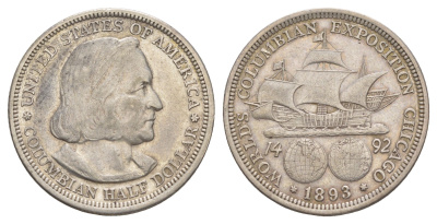 США 1/2 доллара 1893 Колумбова выставка KM 117 серебро 1527-1314