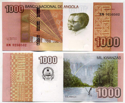 Ангола 1000 кванза 2012 Антонио Агостиньо Нето, Жозе Эдуарду душ Сантуш Pick 156 a бумага UNC (пресс) 448-96-2