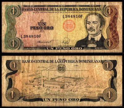 Доминиканская Республика 1 песо 1988 Pick 126 c бумага 7116-38-2-2